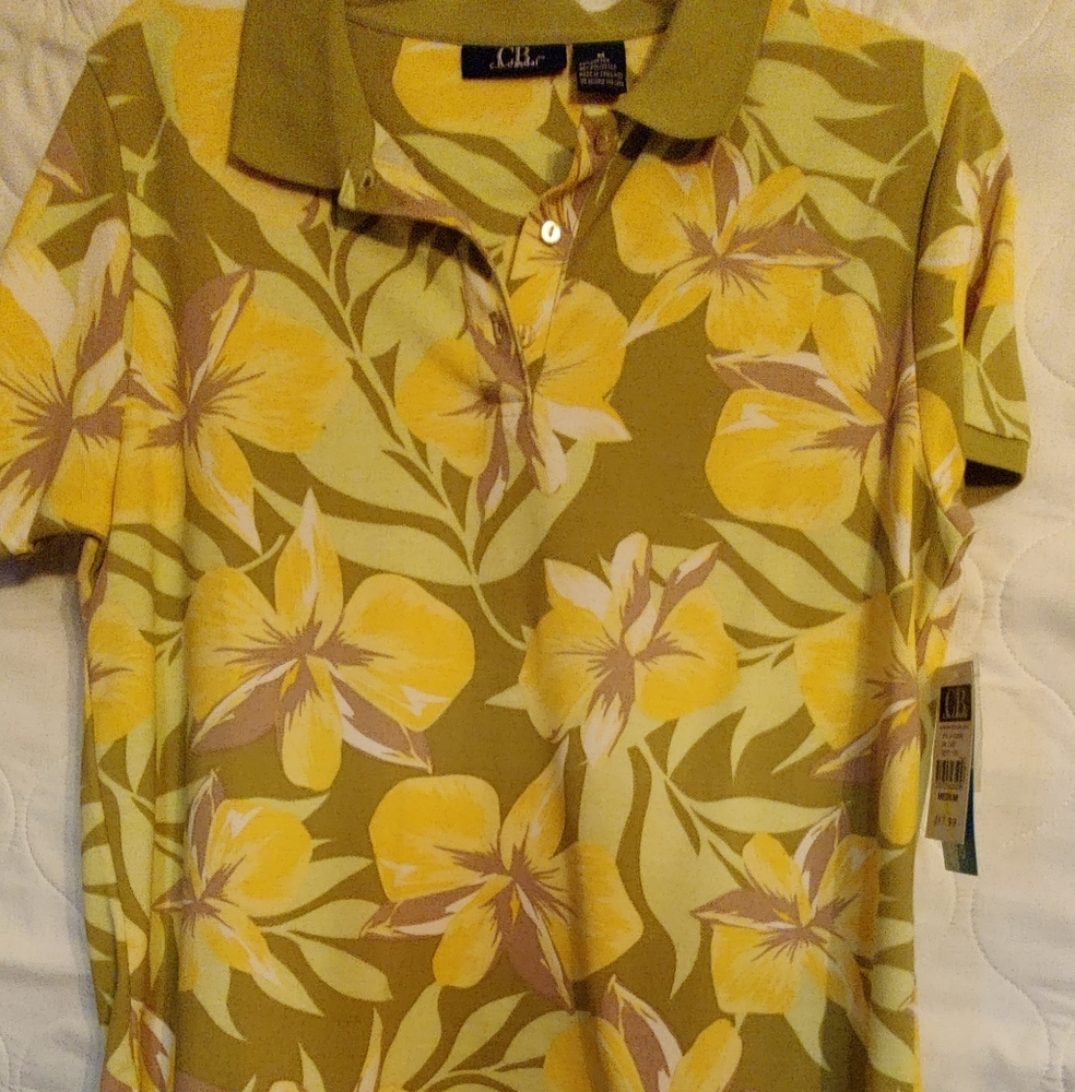 CB Casual Gold Floral Shirt